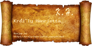 Krály Henrietta névjegykártya